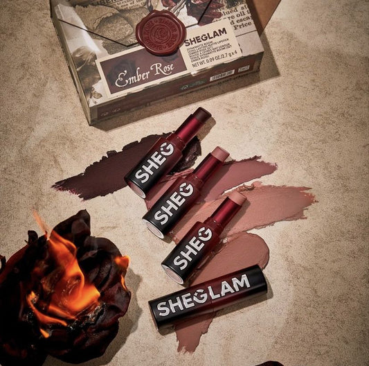 Sheglam Ember Rose Dynamatte Matte Lipstick Set – 4 PCS Long-Lasting